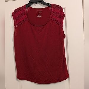 Sonoma Burgundy Lace Sleeve Shirt Size XL